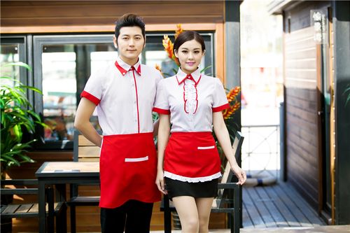 酒店工作服夏装女快餐店饭店服装短袖西餐厅餐饮咖啡厅服务员制服